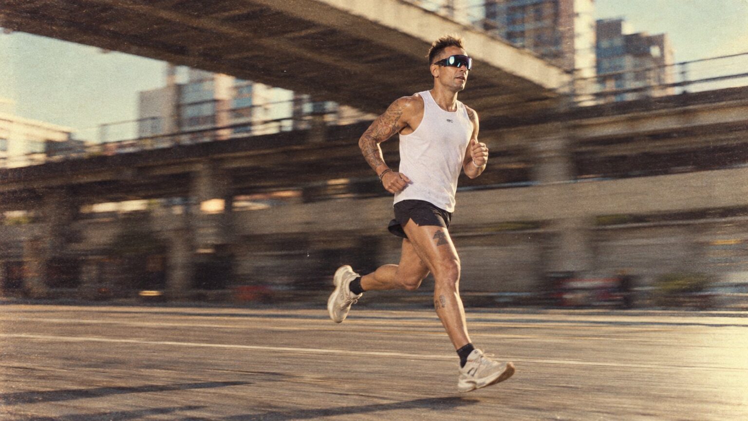 Runner ANIMO in corsa sotto un ponte